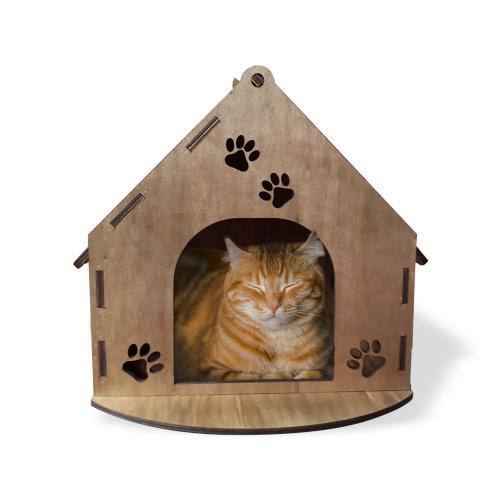 Ahşap Kedi Evi - Halkkitabevi