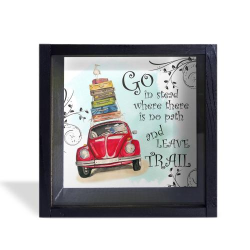 Camlı Ahşap Kumbara Tatil Siyah - Halkkitabevi