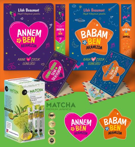 Annem - Babam ve Ben Aramızda Ayraç Kartpostal - Bromelain Matcha Çayı