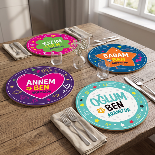 Aramızda 4'lü Supla Seti UV Baskı 30 cm MDF