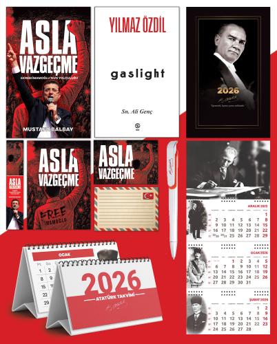 Asla Vazgeçme - Ayraç - Kartpostal - Poster - Gaslight -  2026 Ajanda Gazi Paşa - İmza Duvar Takvimi - Masa Takvimi