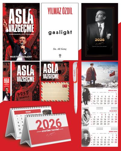 Asla Vazgeçme - Ayraç - Kartpostal - Poster - Gaslight -  2026 Ajanda İstikbal - Sakarya Duvar Takvimi - Masa Takvimi
