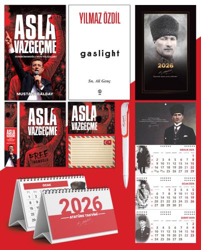 Asla Vazgeçme - Ayraç - Kartpostal - Poster - Gaslight -  2026 Ajanda Komutan - Gazi Duvar Takvimi - Masa Takvimi