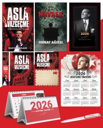 Asla Vazgeçme - Ayraç - Kartpostal - Poster - Havala -  2026 Ajanda İstikbal - İstikbal Ahşap Duvar Takvimi - Masa Takvimi