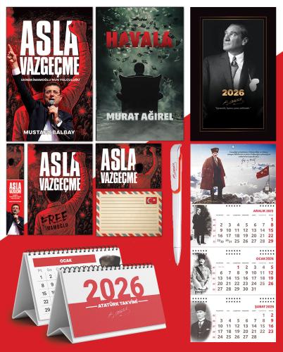 Asla Vazgeçme - Ayraç - Kartpostal - Poster - Havala -  2026 Ajanda İstikbal - Sakarya Duvar Takvimi - Masa Takvimi
