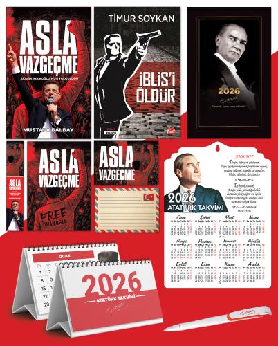 Asla Vazgeçme - Ayraç - Kartpostal - Poster - İblisi Öldür -  2026 Ajanda Gazi Paşa - Ayyıldız Ahşap Duvar Takvimi - Masa Takvimi