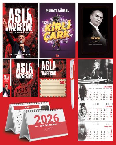 Asla Vazgeçme - Ayraç - Kartpostal - Poster - Kirli çark -  2026 Ajanda Gazi Paşa - İmza Duvar Takvimi - Masa Takvimi