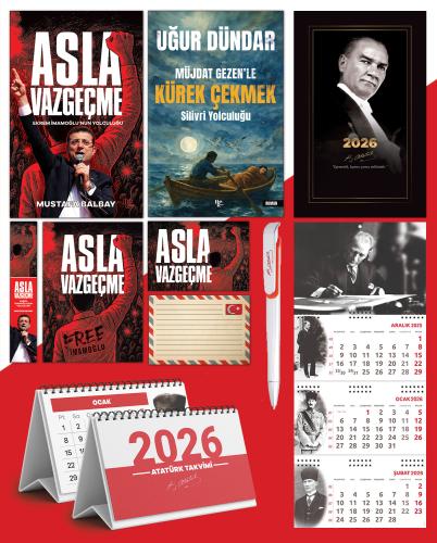 Asla Vazgeçme - Ayraç - Kartpostal - Poster - Müjdat Gezenle Kürek çekmek -  2026 Ajanda Gazi Paşa - İmza Duvar Takvimi - Masa Takvimi