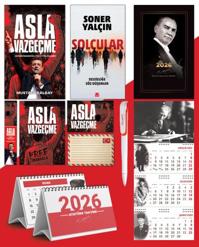 Asla Vazgeçme - Ayraç - Kartpostal - Poster - Solcular -  2026 Ajanda Gazi Paşa - İmza Duvar Takvimi - Masa Takvimi