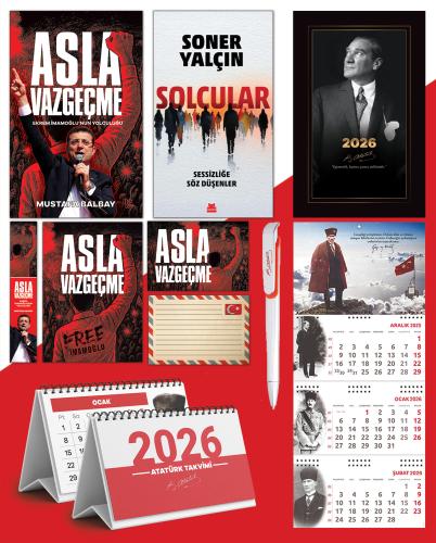 Asla Vazgeçme - Ayraç - Kartpostal - Poster - Sarmal -  2026 Ajanda İstikbal - Sakarya Duvar Takvimi - Masa Takvimi