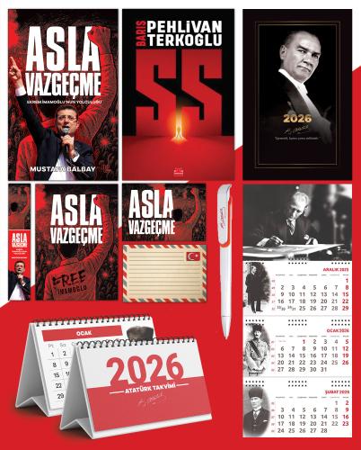 Asla Vazgeçme - Ayraç - Kartpostal - Poster - SS -  2026 Ajanda Gazi Paşa - İmza Duvar Takvimi - Masa Takvimi