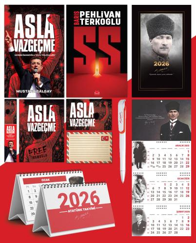 Asla Vazgeçme - Ayraç - Kartpostal - Poster - SS -  2026 Ajanda Komutan - Gazi Duvar Takvimi - Masa Takvimi