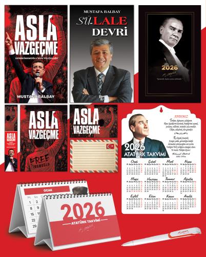 Asla Vazgeçme - Ayraç - Kartpostal - Poster - Sü-Lale Devri -  2026 Ajanda Gazi Paşa - Ayyıldız Ahşap Duvar Takvimi - Masa Takvimi