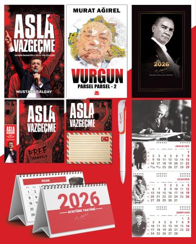 Asla Vazgeçme - Ayraç - Kartpostal - Poster - Vurgun - Parsel Parsel 2 -  2026 Ajanda Gazi Paşa - İmza Duvar Takvimi - Masa Takvimi