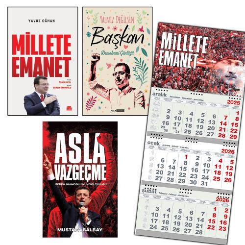 Asla Vazgeçme - Millete Emanet - Yalnız Değilsin Başkan ve Gemici Duvar Takvimi-ME