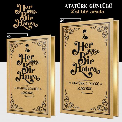 Atatürk Günlüğü 2'si Bir Arada - 1 Büyük 1 Küçük Ebat