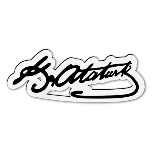 Atatürk İmzalı 14cm'lik Ahşap Magnet - Halkkitabevi