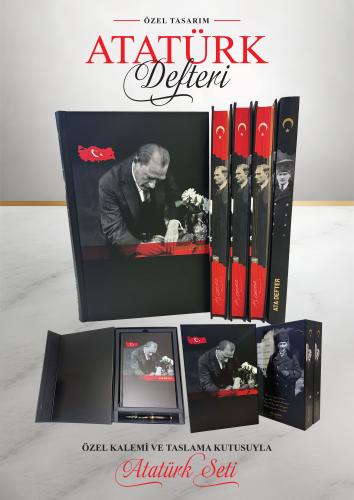Özel Tasarım Kutulu Atatürk Defteri ve Kalem - Halkkitabevi