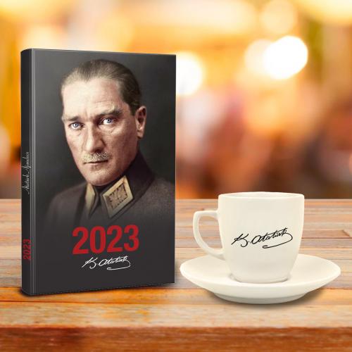 Atatürk Hediye Seti - Tekli Atatürk İmza Fincan - Önder - Halkkitabevi