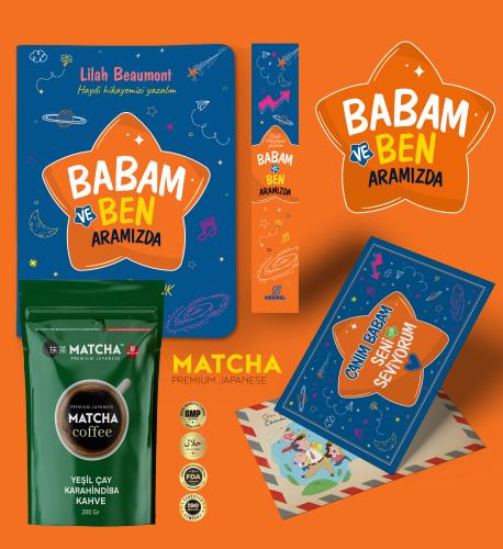 Babam ve Ben Aramızda Ayraç Kartpostal - Matcha Kahve