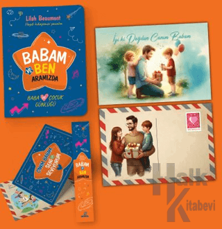 Babam ve Ben - Aramızda - Ayraç ve İkili Doğum Günü Kartpostalı - 