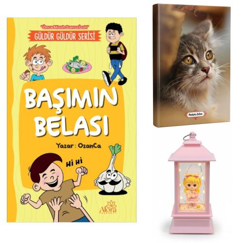 Başımın Belası - Minik Kedi Planlama Defteri ve Kedili Kız Fener Tipi Işıklı Kar Küresi