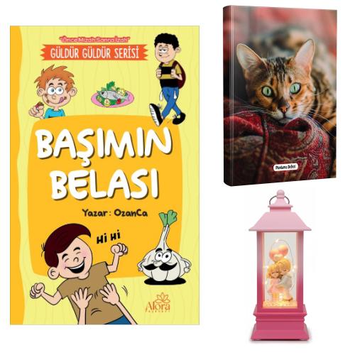 Başımın Belası - Şaşkın Kedi Planlama Defteri ve Balonlu Aşıklar Fener Tipi Işıklı Kar Küresi