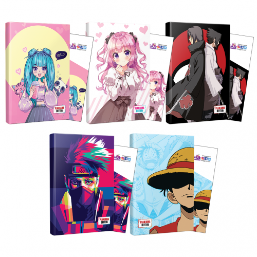 Beşli Catgirl-Naruto-Luffy-Violet-Sasuke-Itachi Defter ve Ayraç - Ha