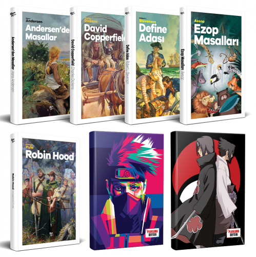 Çocuk Klasikleri 5li Kitap - Naruto ve Sasuke-Itachi Defter - Halkkita