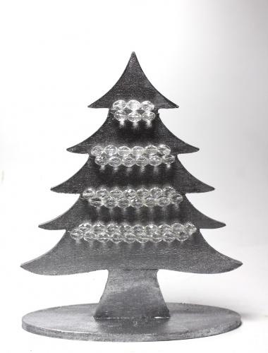 Cam Boncuklu Ahşap Çam Ağacı - Gümüş - Halkkitabevi