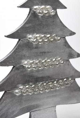 Cam Boncuklu Ahşap Çam Ağacı - Gümüş - Halkkitabevi