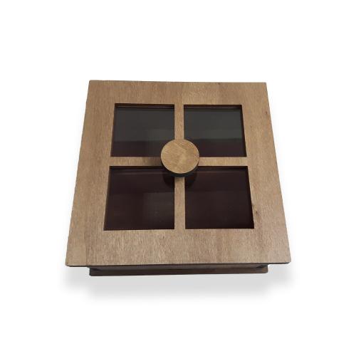 Cam Pencereli Çok Amaçlı Ahşap Kutu - Halkkitabevi