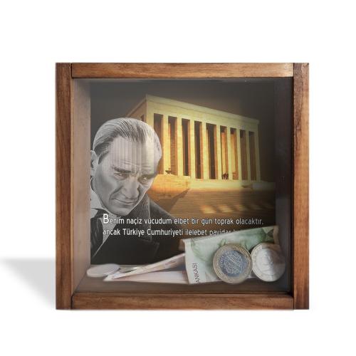 Camlı Ahşap Kumbara Anıtkabir - Halkkitabevi