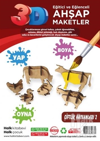 Çiftlik Hayvanları 2 Ahşap Maket