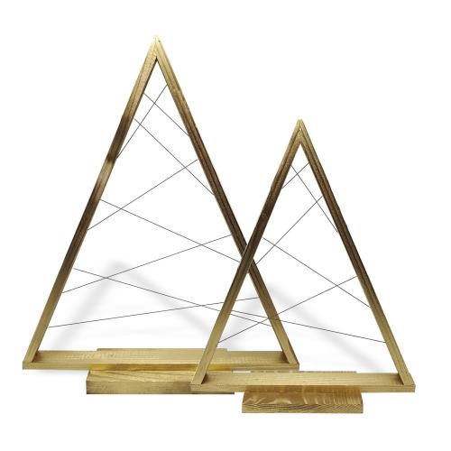 Cristin 2'li Dekoratif Ahşap Çam Ağacı "Altın Renk" - Halkkitabevi