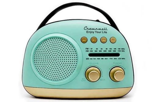 Crownwell Taşınabilir Bluetooth Retro Radyo Arizona Serisi / Blue