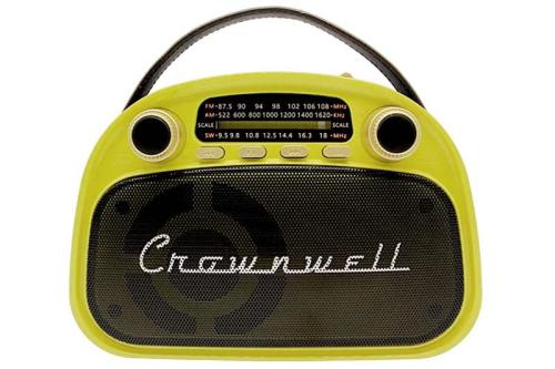 Crownwell Taşınabilir Bluetooth Retro Radyo Arizona Serisi Limon Sarısı (Neon Yeşil)