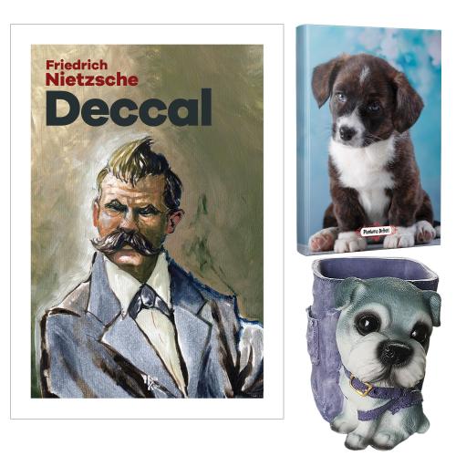 Deccal - Friedrich Nietzsche ve Dekoratif Köpek Kalemlik - Minik Arkadaş Planlama Defteri