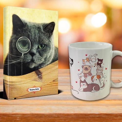 Dedektif Kedi Ajanda Mutlu Kediler Kupa Seti