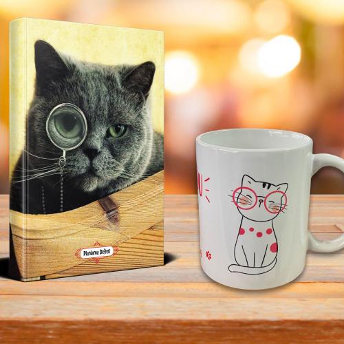 Dedektif Kedi Ajanda Sevimli Kedi Kupa Seti - Halkkitabevi