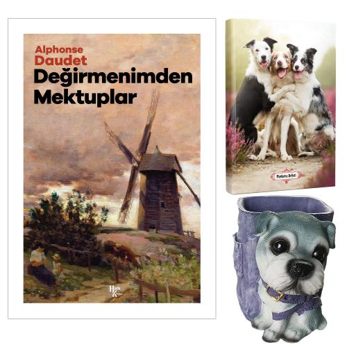 Değirmenimden Mektuplar - Alphonse Daudet ve Dekoratif Köpek Kalemlik - Neşeli Dostlar Planlama Defteri