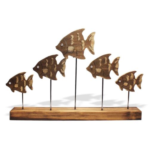 Dekoratif Ahşap 5'li Balık - Halkkitabevi