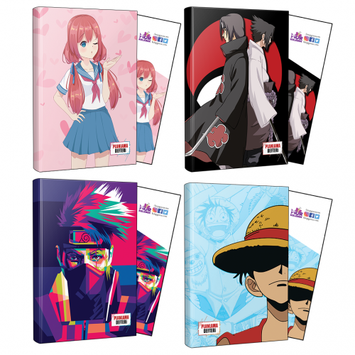 Dörtlü Flying Kisses-Sasuke-Itachi-Naruto-Luffy Defter ve Ayraç - H