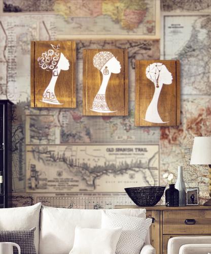 Afrikalı Kadınlar, 3 Parça Tablo - Halkkitabevi