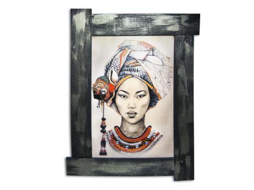 3D Uzak Doğulu Kadın Ahşap Tablo - Halkkitabevi