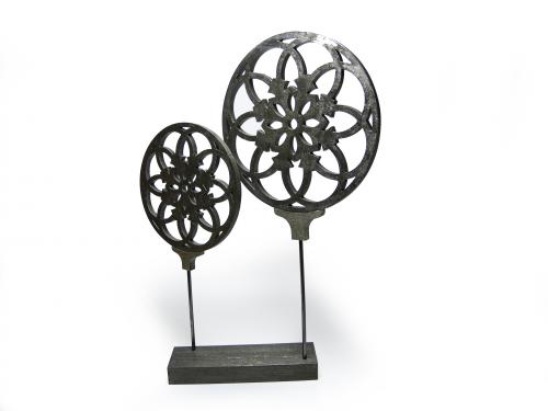 Gümüş Dekoratif Ahşap Masa Süsü