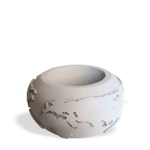 Dünya Desenli Beton Saksı Büyük Boy - Halkkitabevi