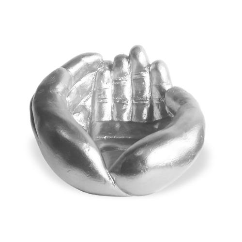 El Desenli Küçük Boy Beton Saksı Gümüş - Halkkitabevi