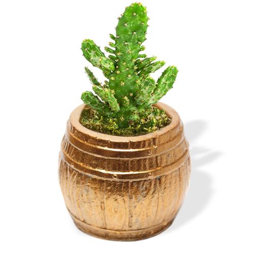 Fıçı Beton Saksı - Bakır