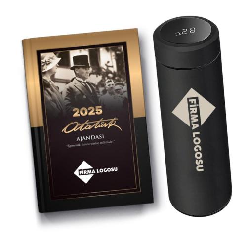 Firmalara Özel 2025 Atatürk Ajanda Asalet ve Dereceli Termos - Halkki
